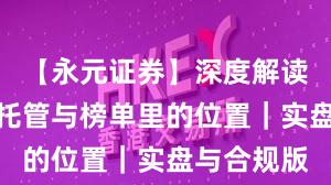 【永元证券】深度解读：实盘与托管与榜单里的位置｜实盘与合规版